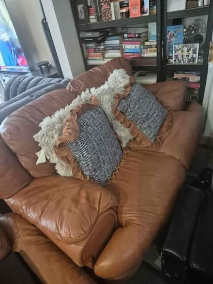 Photo of free Leather Sofa set two and one seater (Chadwell Heath RM6) #1
