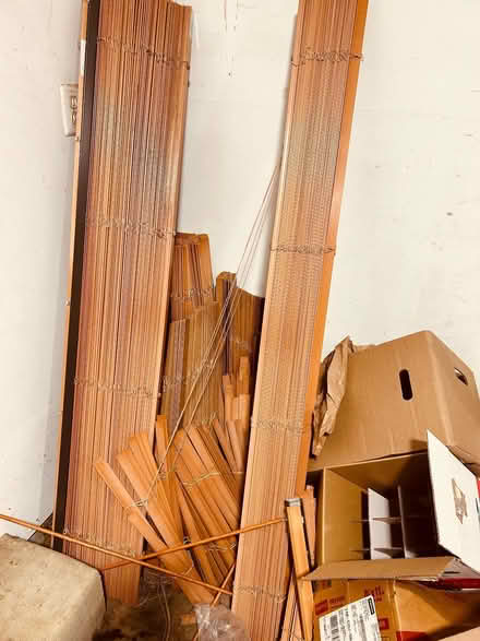 Photo of free Wood blinds, color is golden oak (South Laurel) #1
