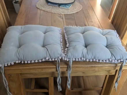 Photo of free Two chair cushions, light grey (M32 stretford) #2