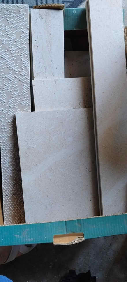 Photo of free Beige Bathroom tiles off cuts (Blackrock) #1