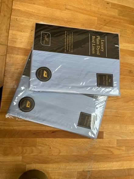 Photo of free Two sky blue polycotton pillowcases (Langley SL3) #1