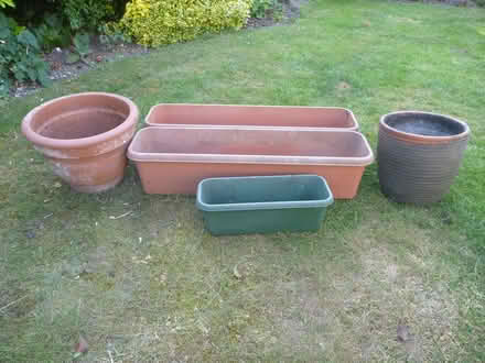 Photo of free 3 Garden Troughs & 2 Terracotta Pots (Bracknell RG12) #1