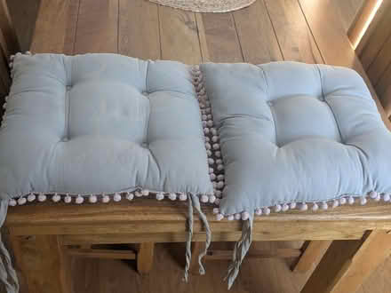 Photo of free Two chair cushions, light grey (M32 stretford) #3