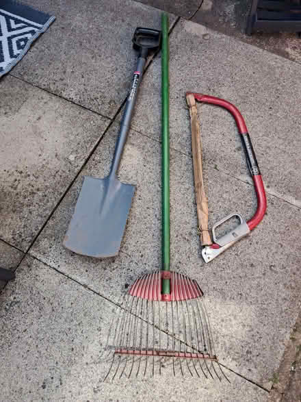 Photo of free Spade, leaf rake, Tree Hacksaw (Kimberley NG16) #1