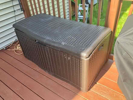Photo of free Outdoor table/umbrella+storage bins (Avon) #2