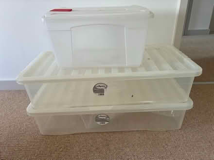 Photo of free 3 clear storage boxes with lids (PO20) #1