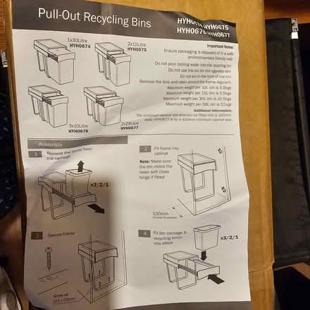 Photo of free Pull out bins for cupboard (NW5 Kentish Town) #4