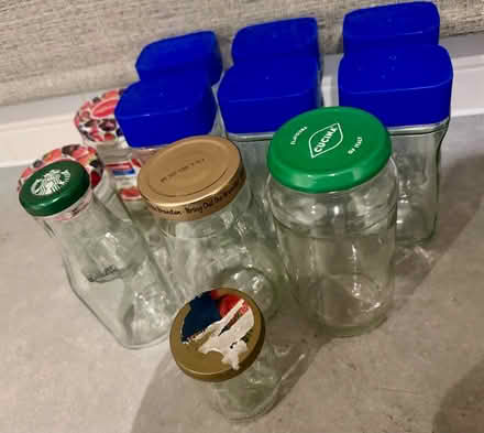 Photo of free Selection of mixed glass jars, X 12 (Pontefract WF8 area) #1