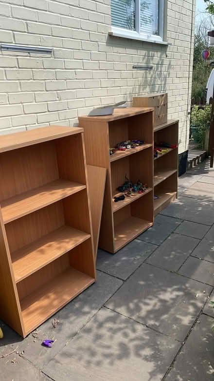 Photo of free 3 x wooden shelf units / bookcases (ME16 - Allington) #1