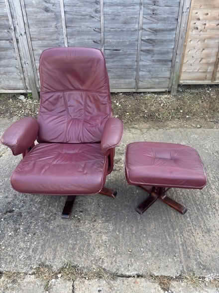 Photo of free Revolving red faux leather chair (Otham ME15) #1