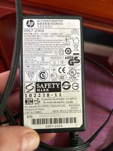 Photo of free Hp power supply for printer (Maresfield Park TN22) #1