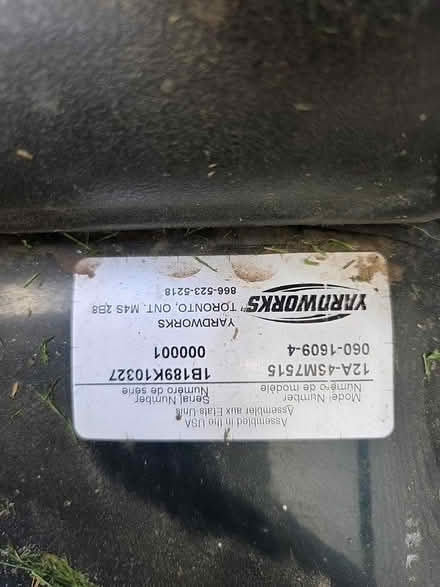 Photo of free Yardworks 21" Gas Lawn Mower (K2J0V1) #3