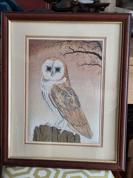 Photo of free Framed cross stitch owl picture (Emerson Valley MK4) #1