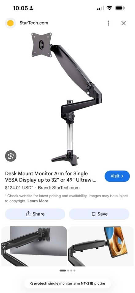 Photo of free Single monitor arm (Valley Trails, Pleasanton) #3