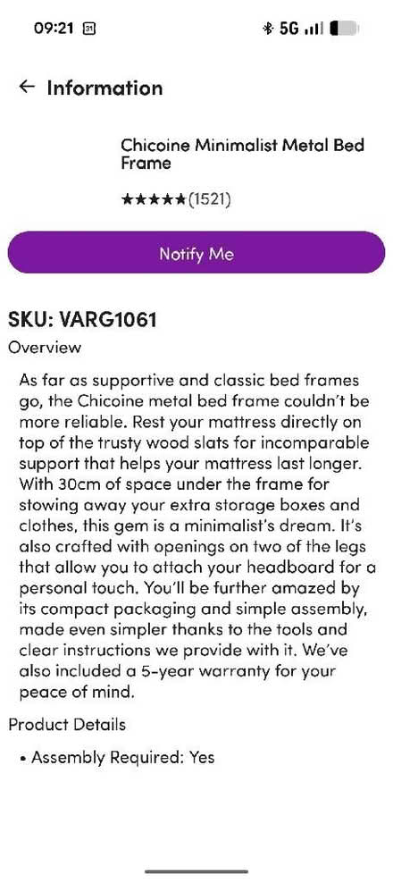 Photo of free Metal bed frame (Crouch End N8) #2