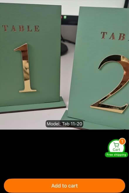 Photo of free Table number plaques (N7 - Barnsbury) #3