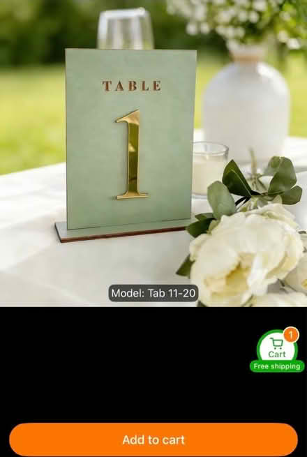 Photo of free Table number plaques (N7 - Barnsbury) #2