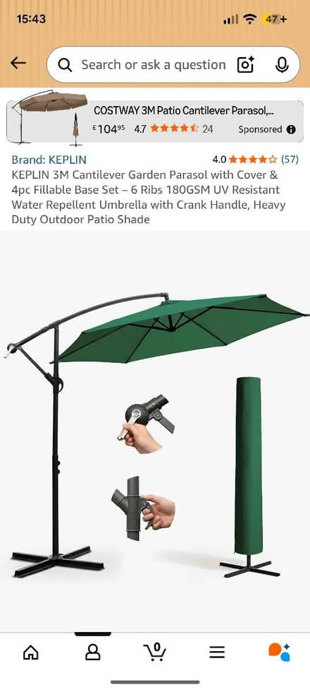 Photo of free 3m garden parasol (cantilever) E11 (Harrow Green E11) #3