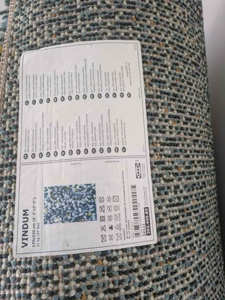 Photo of free Large blue/white/mustard rug (Wolverhampton WV10) #1