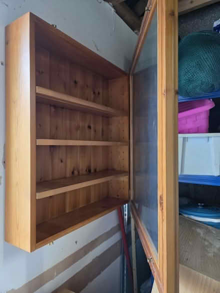 Photo of free Pine, glass fronted wall cabinet (Emerson Valley MK4) #2