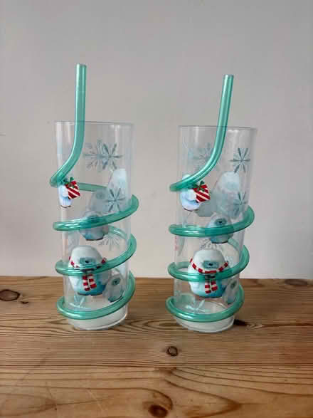 Photo of free Tall plastic glass with straw (Stockport centre SK1) #1