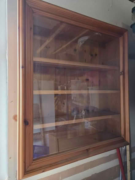 Photo of free Pine, glass fronted wall cabinet (Emerson Valley MK4) #1