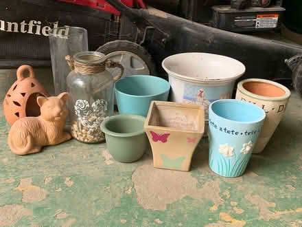 Photo of free 10 x Small/medium ceramic plant pots and ornaments (Norton Lees S8) #1
