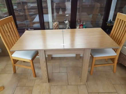 Photo of free Folding dining table with 2 chairs (Siddal Moor OL10) #2