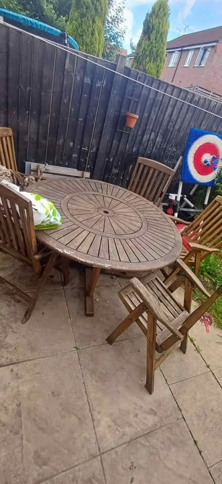 Photo of free Outdoor wooden table and chairs (Markfield LE67) #1