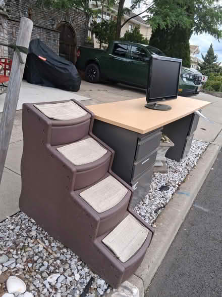 Photo of free Large doggie steps, desk, monitor (07075 - Wood Ridge) #1