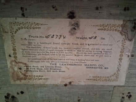 Photo of free Antique trunk (Townsend) #2