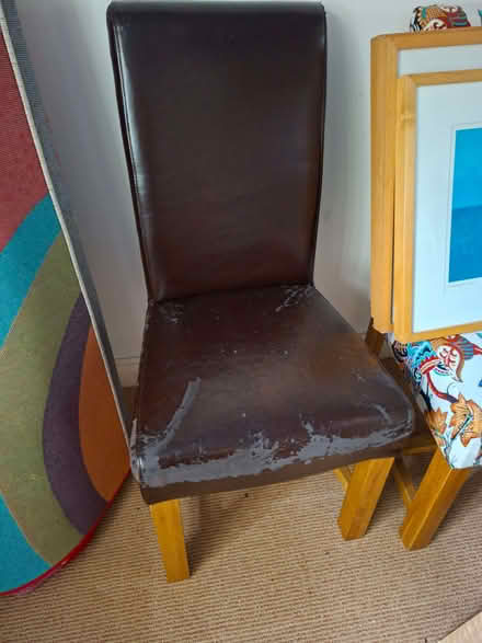 Photo of free 4 brown leatherette chairs (Morland CA10) #4
