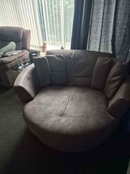 Photo of free Large sofa, large chair and foot stool (Middlewood S6) #1