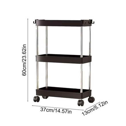 Photo of free Slim 3 tier shelves on wheels (St Helier SM5) #1