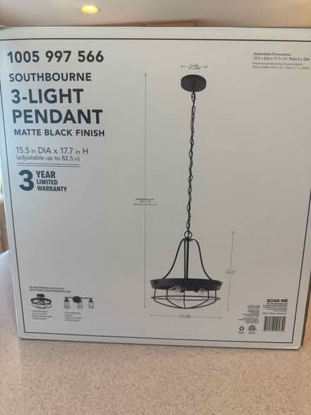 Photo of free 3 light pendant (Near SBHS) #1