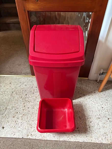 Photo of free Red bin and square washing up bowl (Dyson perrins -WR14) #1