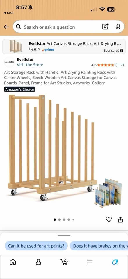Photo of Art rack with wheels (Newtown, CT) #3