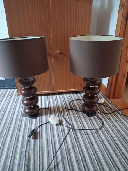 Photo of free 2 brown table lamps (Rhayader LD6) #1
