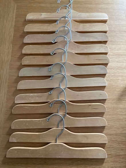 Photo of free 12 x 30 cm wide, Good, High End /Posh Wooden Coathangers (Calthwaite CA11) #1