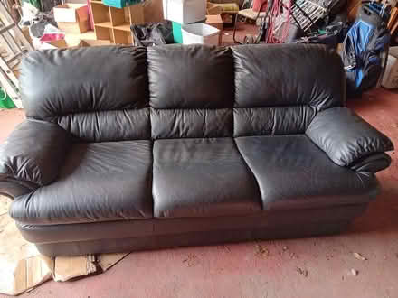 Photo of free Black Leather Sofa (Clophill MK45) #1