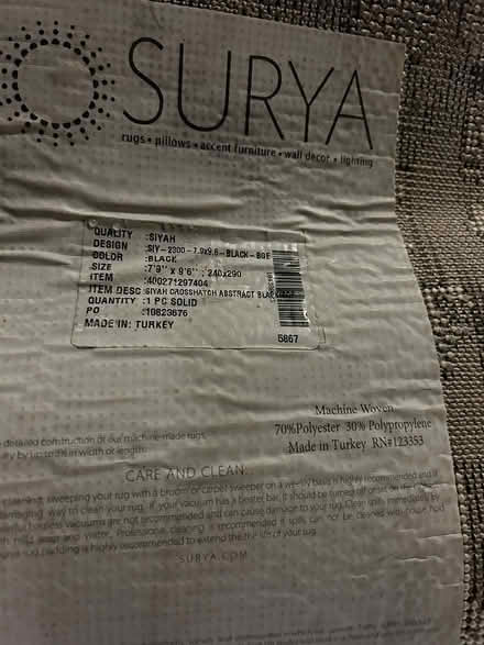 Photo of free 8x10 black/ grey/ white rug (Chevy Chase DC) #2