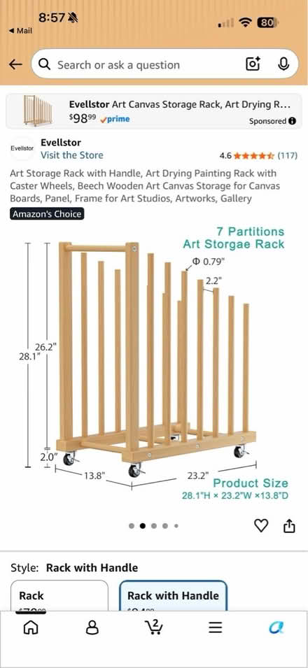 Photo of Art rack with wheels (Newtown, CT) #2