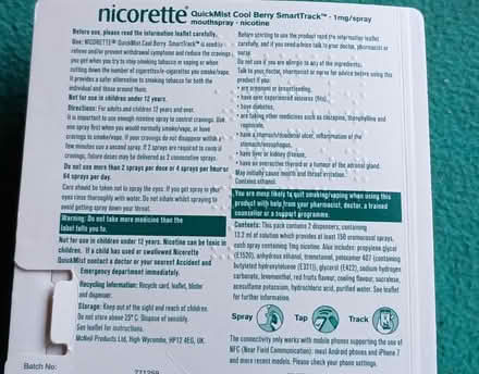 Photo of free Duo pack of Nicorette spray (Kidderminster DY11) #2