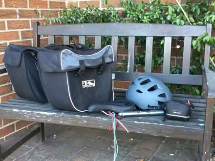 Photo of free Cycling gear: panniers, helmet etc (Bishop's Castle town) #1