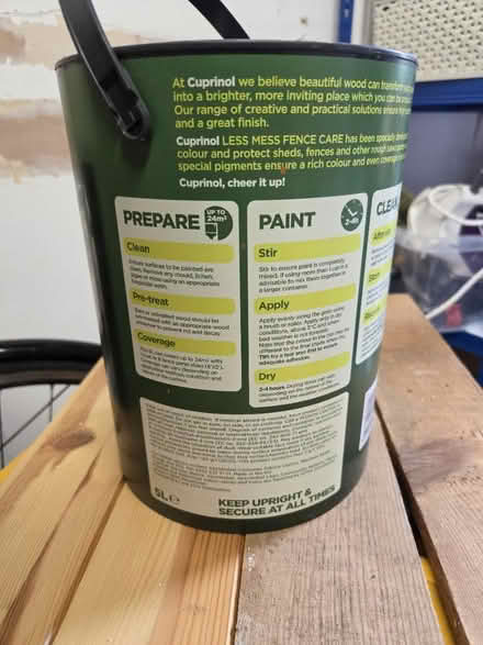 Photo of free 5 litre can cuprinol fence care (Emerson Valley MK4) #2