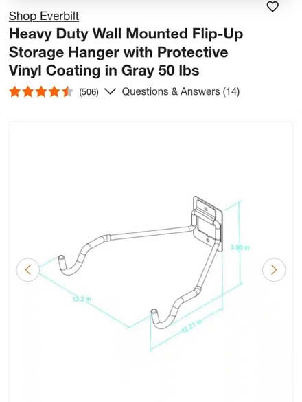 Photo of free Heavy duty flip up storage hangers (El Cerrito) #3