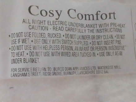 Photo of free Electric Blanket With Fleece Cover (Holland Park W11) #3