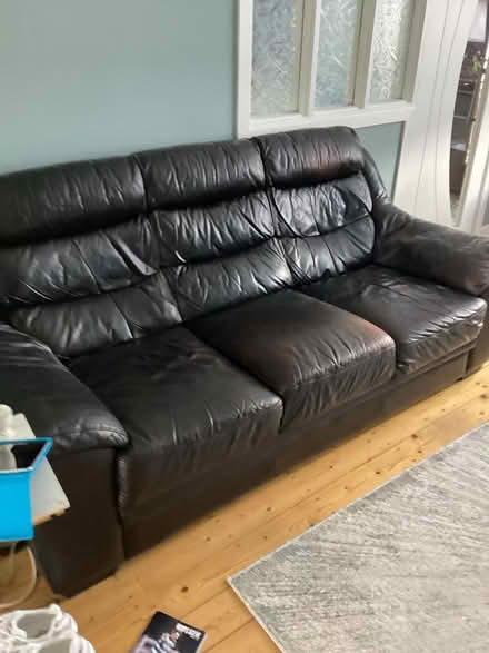 Photo of free 2 x leather sofas and 1 x armchair (Dublin 12) #1