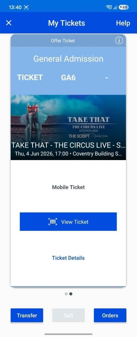 Photo of free Take that tickets x6 (Park Central B15) #1