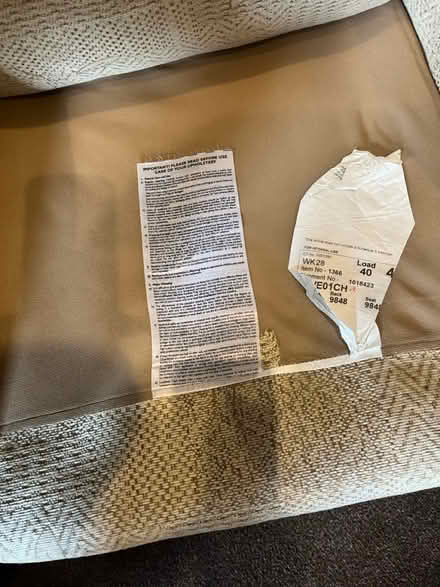 Photo of free Armchair cream chenille fabric (LE67 Markfield) #1